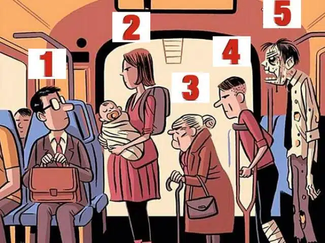 Bus bondé avec des personnes debout