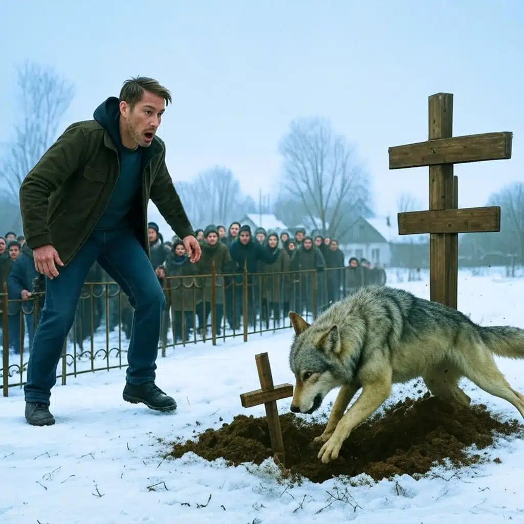 Loup s'approchant avec calme