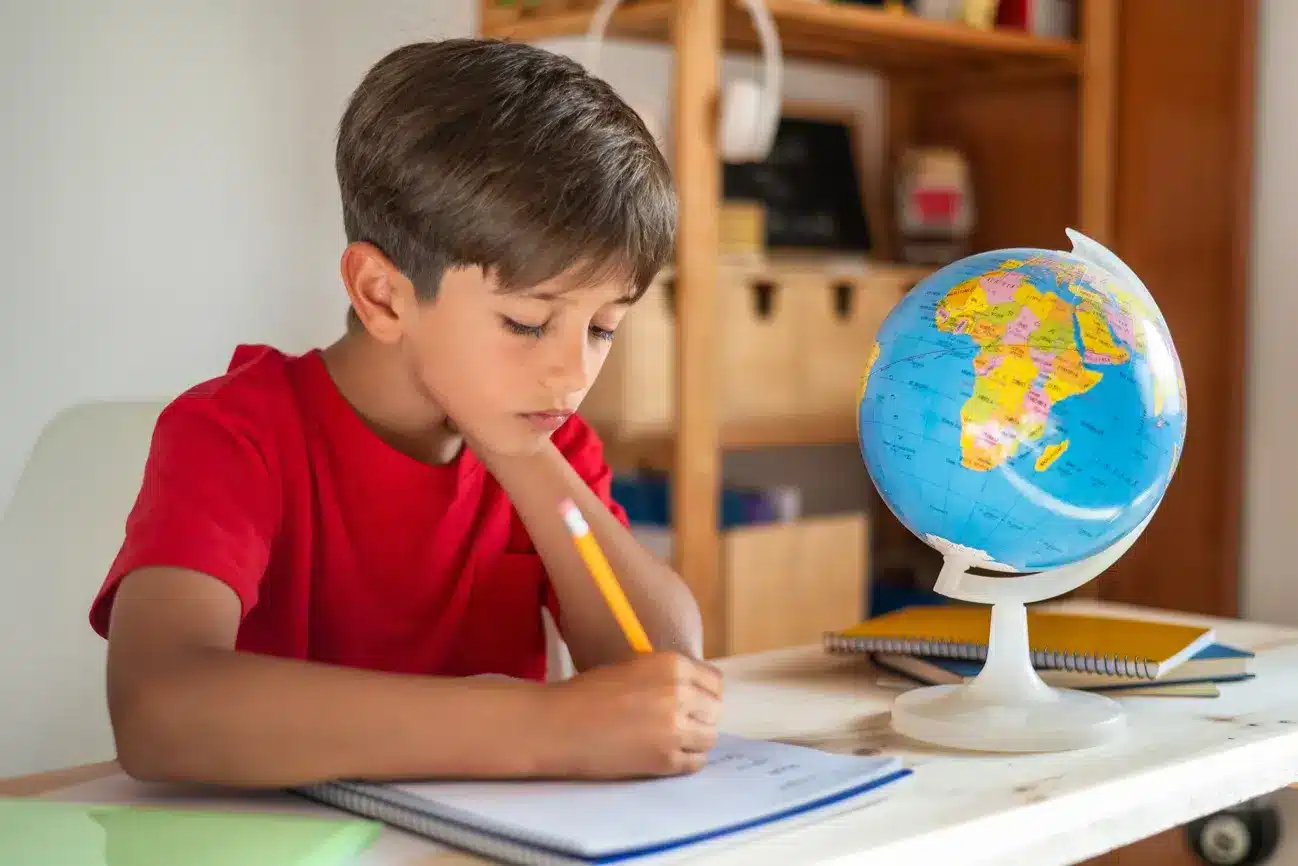 Enfant assis seul en réflexion