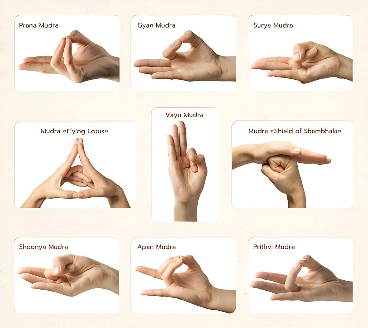 Personne pratiquant des mudras