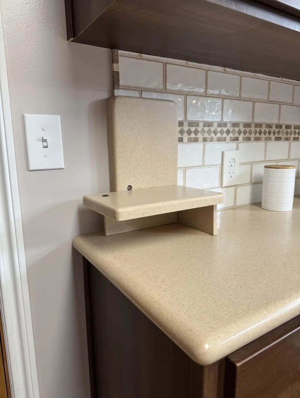 Empty telephone shelf in modern home