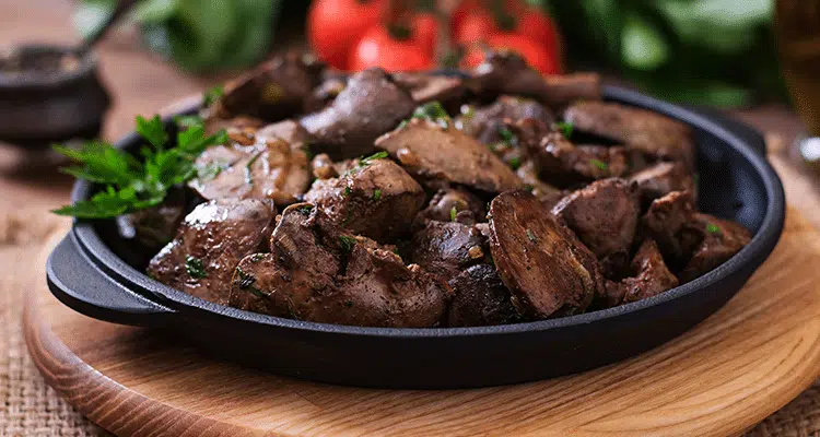 Différentes préparations de foie de volaille
