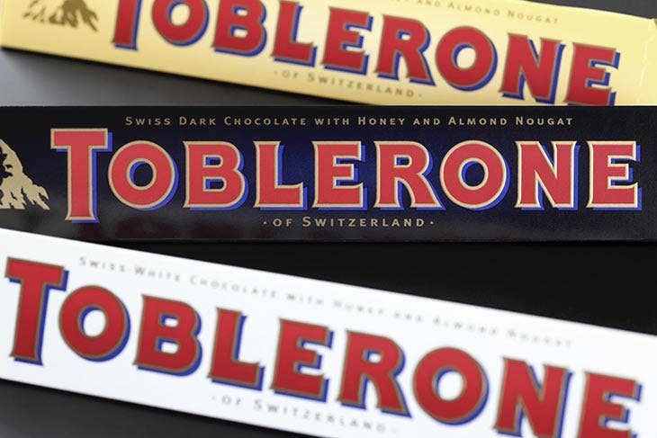 Des barres de chocolat toblerone 
