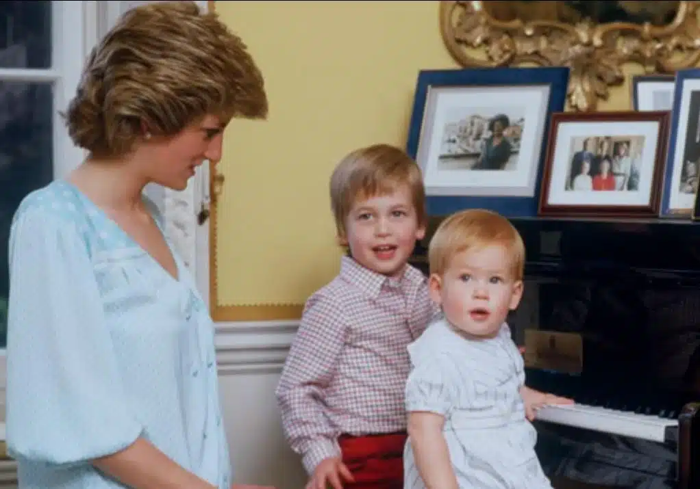 Diana avec William et Harry dans un moment complice
