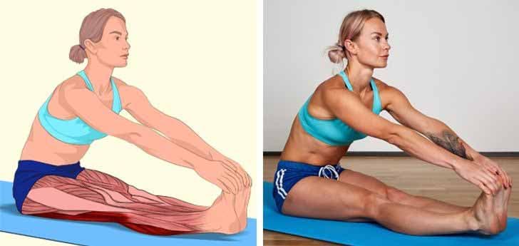 Pose avec flexion en avant assis