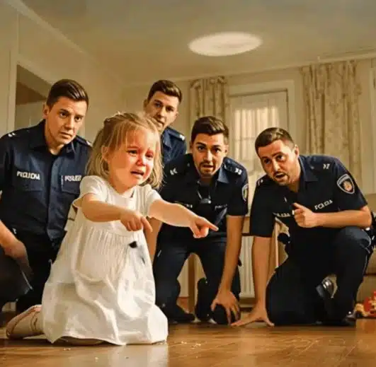 Léa serrant son doudou