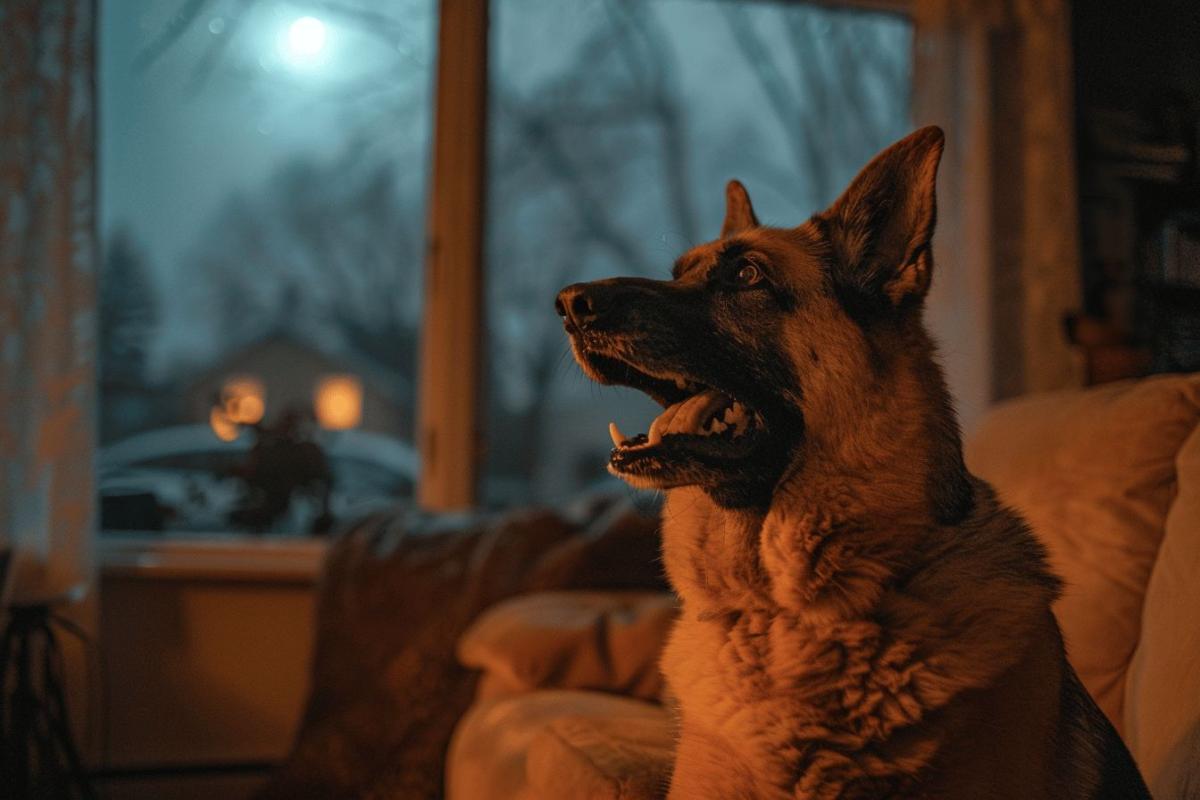 Chien alertant la nuit