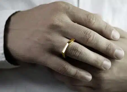 Bague homme en or jaune