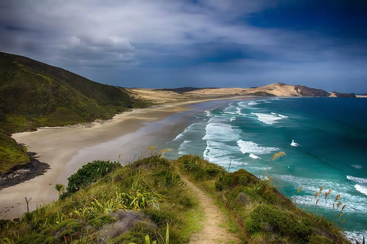 Plage déserte et préservée en Nouvelle-Zélande