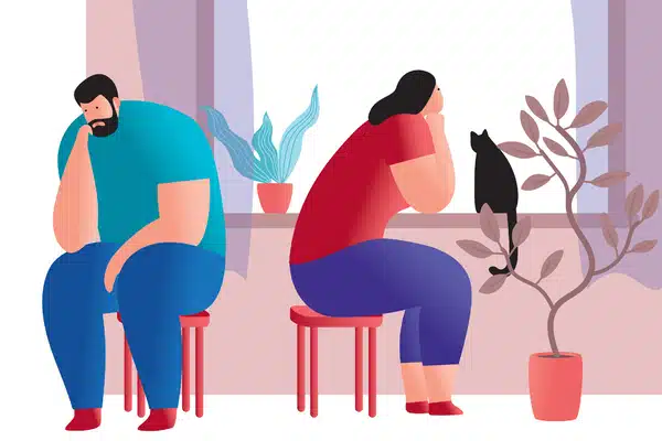 Couple ayant une conversation sérieuse