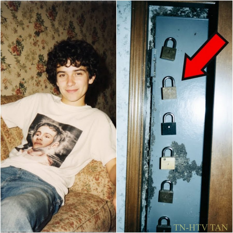 Collage montrant une vieille armoire et le concept d'une porte cachée