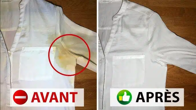 Chemise blanche jaunie