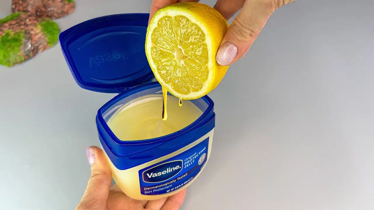 Préparation du soin maison vaseline et citron