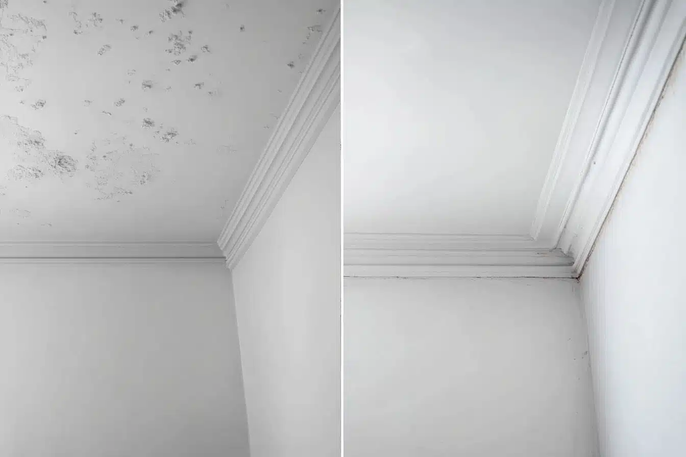 Transformation d'un mur avant et après traitement anti-humidité