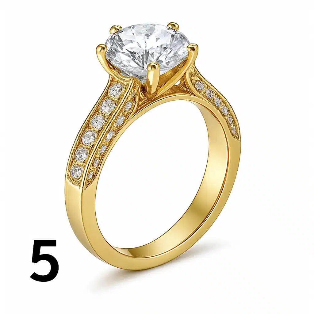 Solitaire en or jaune avec diamant