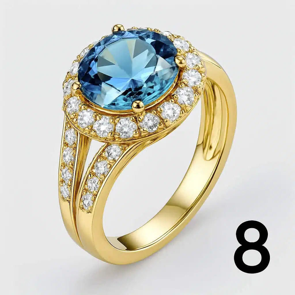 Bague bleue saphir