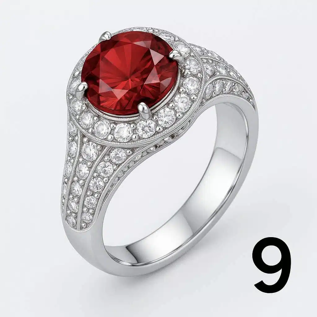 Bague rouge rubis