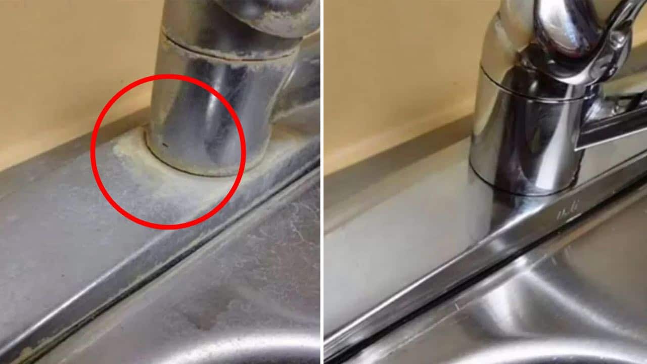 Robinet de salle de bain sale et entartré