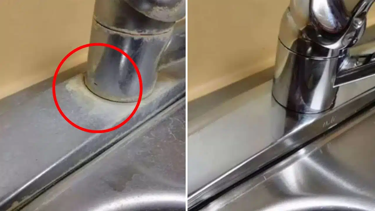 Robinet de salle de bain sale et entartré