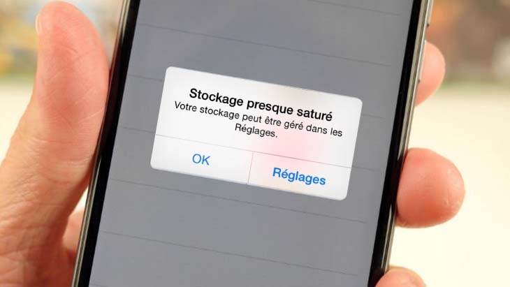La mémoire du téléphone est remplie - source : spm