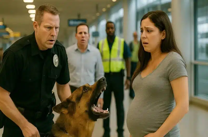 Chien policier alertant son maître